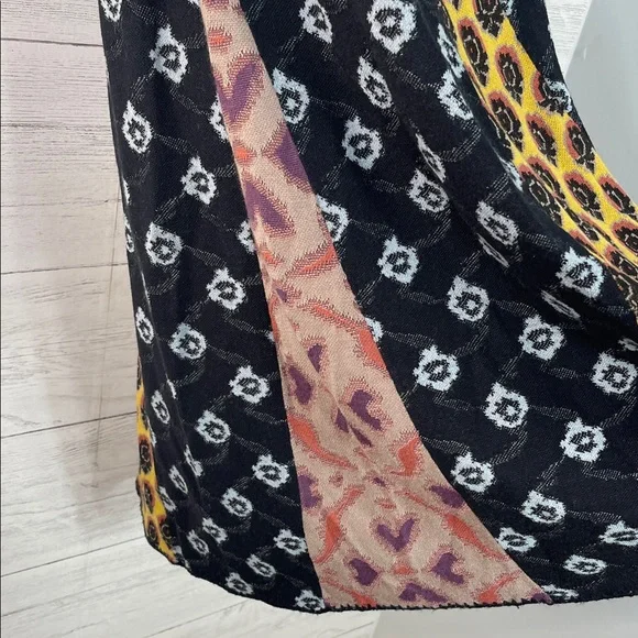 Anthropologie Moth Black and Yellow Midi Dress - Picture 8 of 9